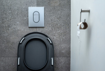 Closeup of modern toilet design