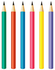Set of pencils with different color sticks