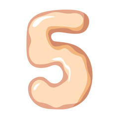 Letter of the donut alphabet on the white background