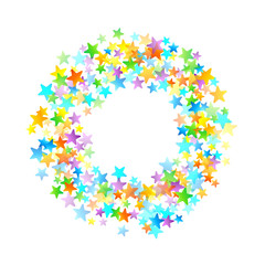 Rainbow Festive Confetti. Carnival Star Falling.