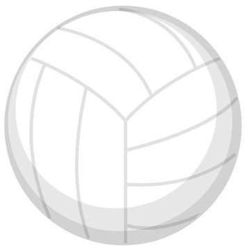 One volleyball on white background