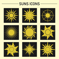 Set of sun icons for you design.