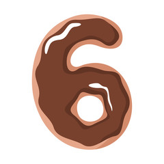Letter of the donut alphabet on the white background