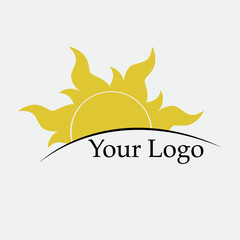 Sun logo. Vector design Template.