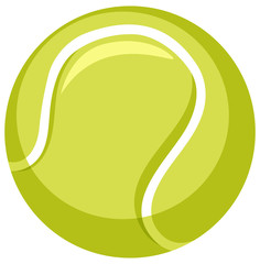 One tennis ball on white background