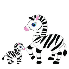 Naklejka na ściany i meble cute zebra cartoon illustration nursery