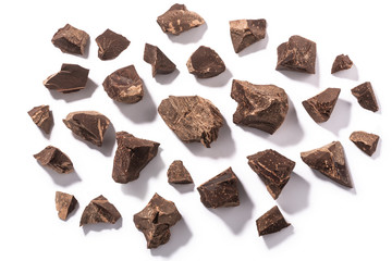 Chocolate rough pieces, paths, top