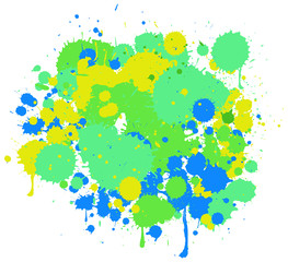 Background design with watercolor splash in mixed color on white background