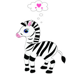 Fototapeta na wymiar cute zebra cartoon illustration nursery