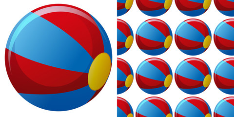 Seamless background design with beach balls