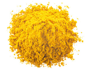 Ground curry spice mix pile, paths, top