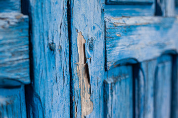 blue paint texture on old wood