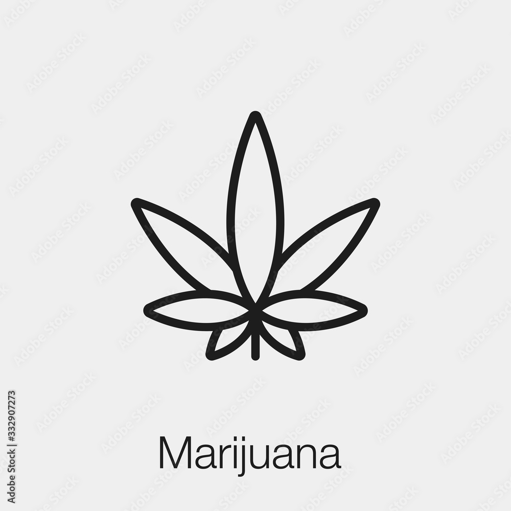 Poster marijuana icon vector. linear style sign for mobile concept and web design. cannabis symbol illustra
