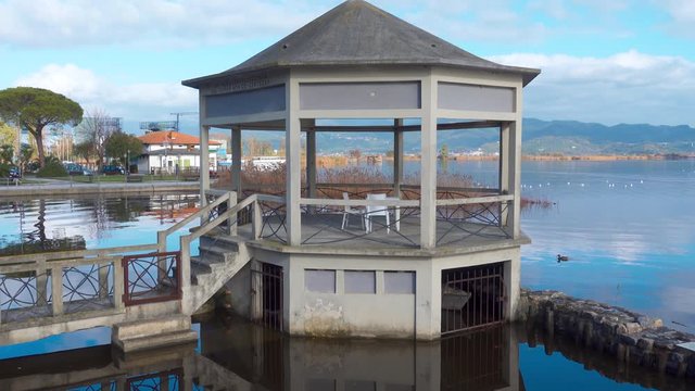 Torre Del Lago, Viareggio, Lucca, Tuscany, Where Opera Composer Giacomo Puccini Lived And Worked. On The Gazebo Verses Of Lorenzo De Medici 'Who Wants To Be Happy, There Is No Certainty Of Tomorrow'