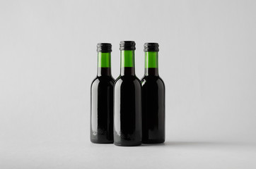 Wine Quarter / Mini Bottle Mock-Up - Three Bottles
