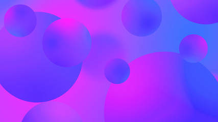 Abstract purple balls geometric gradient color background.For graphic design. 3d render illustration.