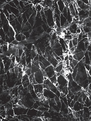 Black marble texture with white cracks vector background