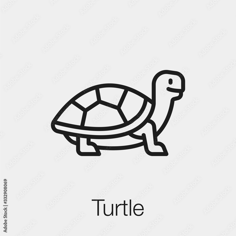 Poster turtle icon vector. linear style sign for mobile concept and web design. turtle symbol illustration.