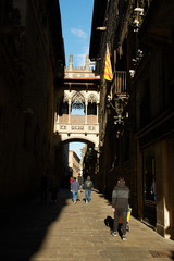 The Pont del Bisbe, or Bishop's bridge in Barcelona's Gothic Quarter