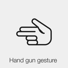 hand gun icon vector sign symbol