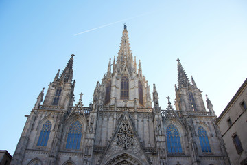 Fototapeta na wymiar The Cathedral of Barcelona in Spain