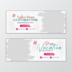 facebook cover and banner template for ads - obrazy, fototapety, plakaty