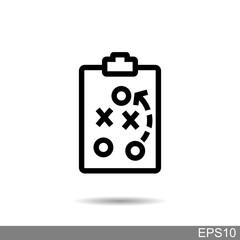 strategy icon with circular images, crosses and arrows.vector illustration