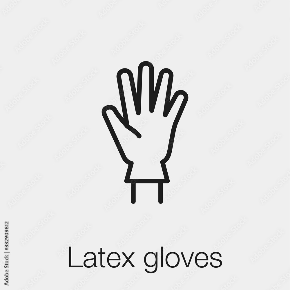 Poster latex gloves icon vector. linear style sign for mobile concept and web design. latex gloves symbol i
