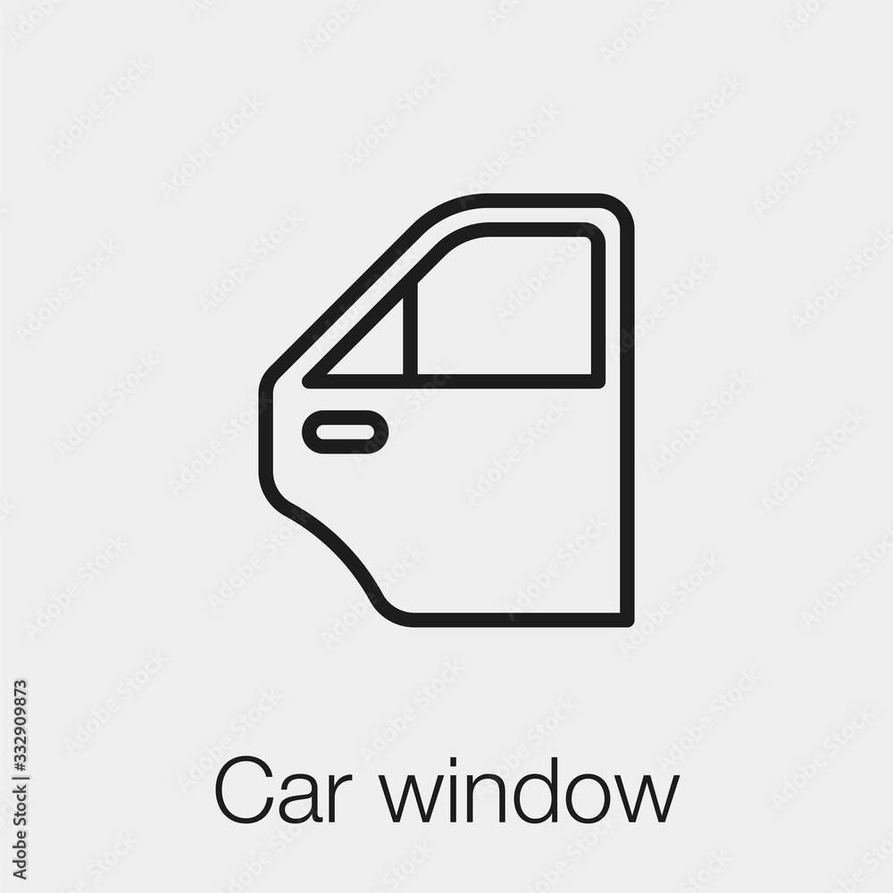 Poster car window icon vector. linear style sign for mobile concept and web design. car window symbol illus