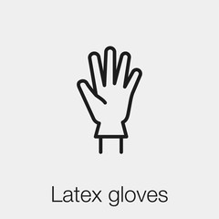 latex gloves icon vector. Linear style sign for mobile concept and web design. latex gloves symbol illustration. Pixel vector graphics - Vector.	