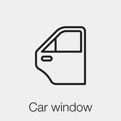 car window icon vector. Linear style sign for mobile concept and web design. car window symbol illustration. Pixel vector graphics - Vector.