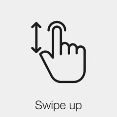 swipe up icon vector sign symbol
