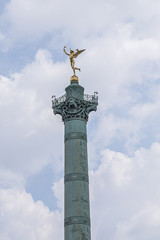 July Column (Colonne de Juillet, 1840) with Genie de La Liberty at top. Place de la Bastille, Paris, France, Europe.