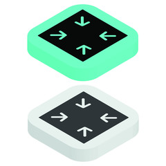 Flat two color icon in isometric style