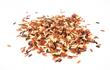 White rice bran on a white background.