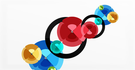 Abstract background, trendy color circles geometrical composition. Vector Illustration For Wallpaper, Banner, Background, Card, Book Illustration, landing page