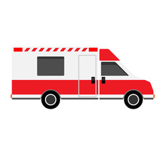 Ambulance emergency paramedic car with withe background, Flat vector illustration medical design,