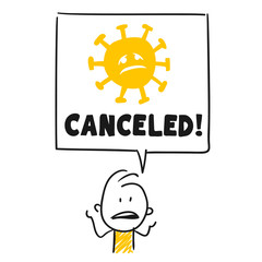 Strichfiguren / Strichmännchen: Canceled, Absage. (Nr. 464)	