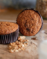 Breakfast muffin with milk