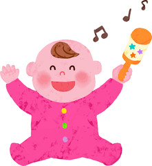 赤ちゃんガラガラ　クレヨン