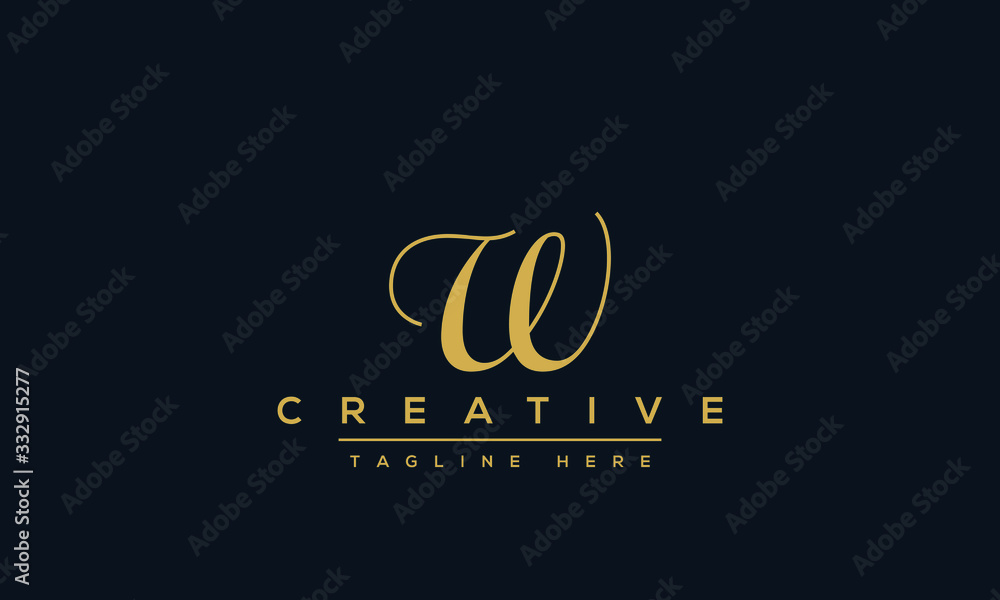 Poster w letter logo design modern monogram icon. w ww initials based template and letters in vector.