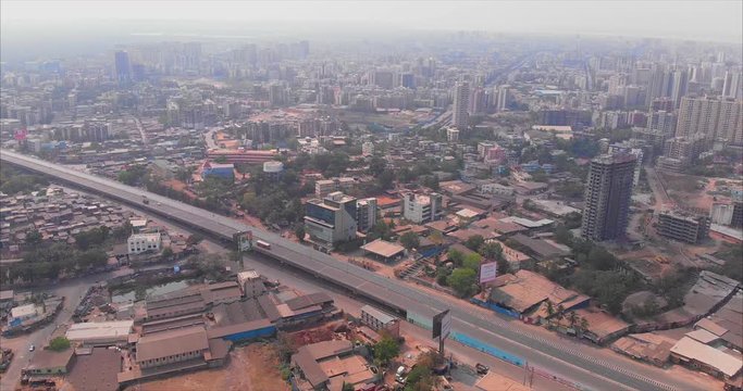 Western Express  Highway in coronavirus India curfew march day one Kashmiria Highway thane Maharashtra Mumbai India top video of the city shot