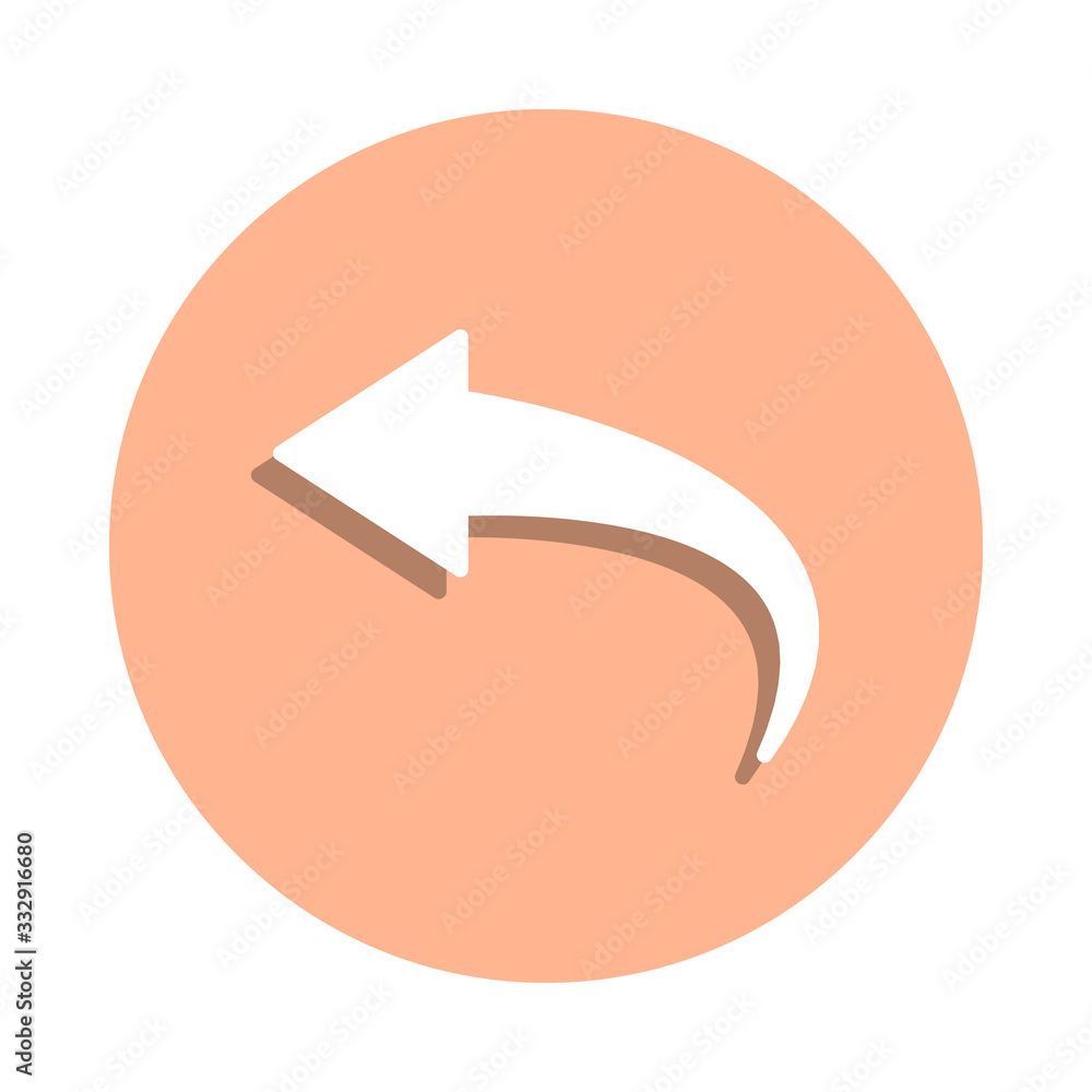 Poster arrow, back badge icon. simple glyph, flat vector of web icons for ui and ux, website or mobile appl