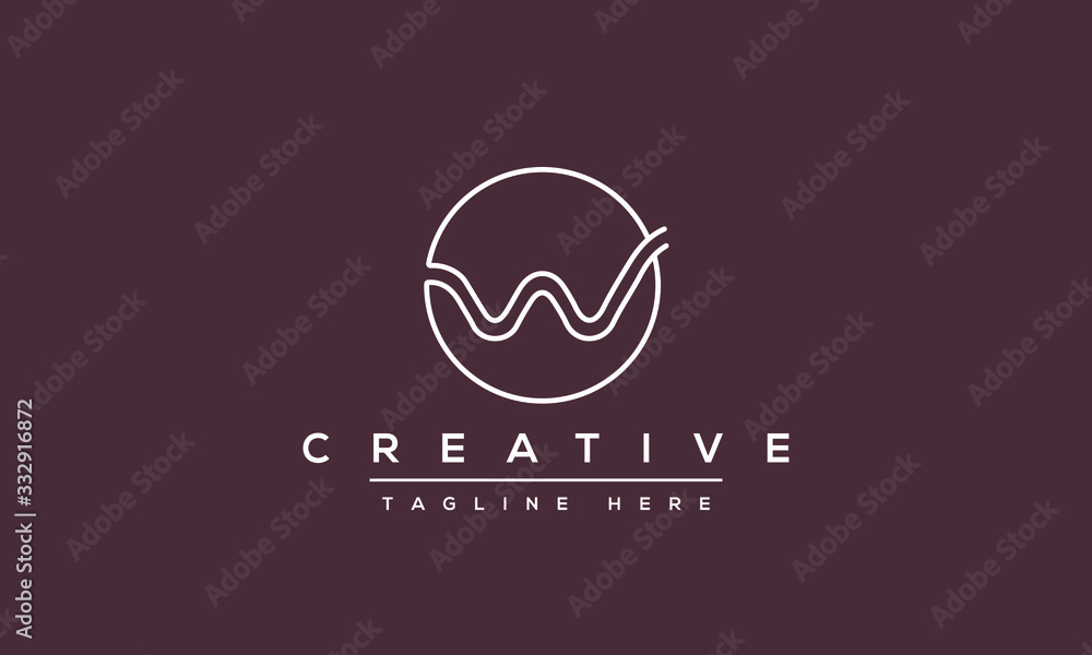 Aufkleber w letter logo design modern monogram icon. w ww initials based template and letters in vector.