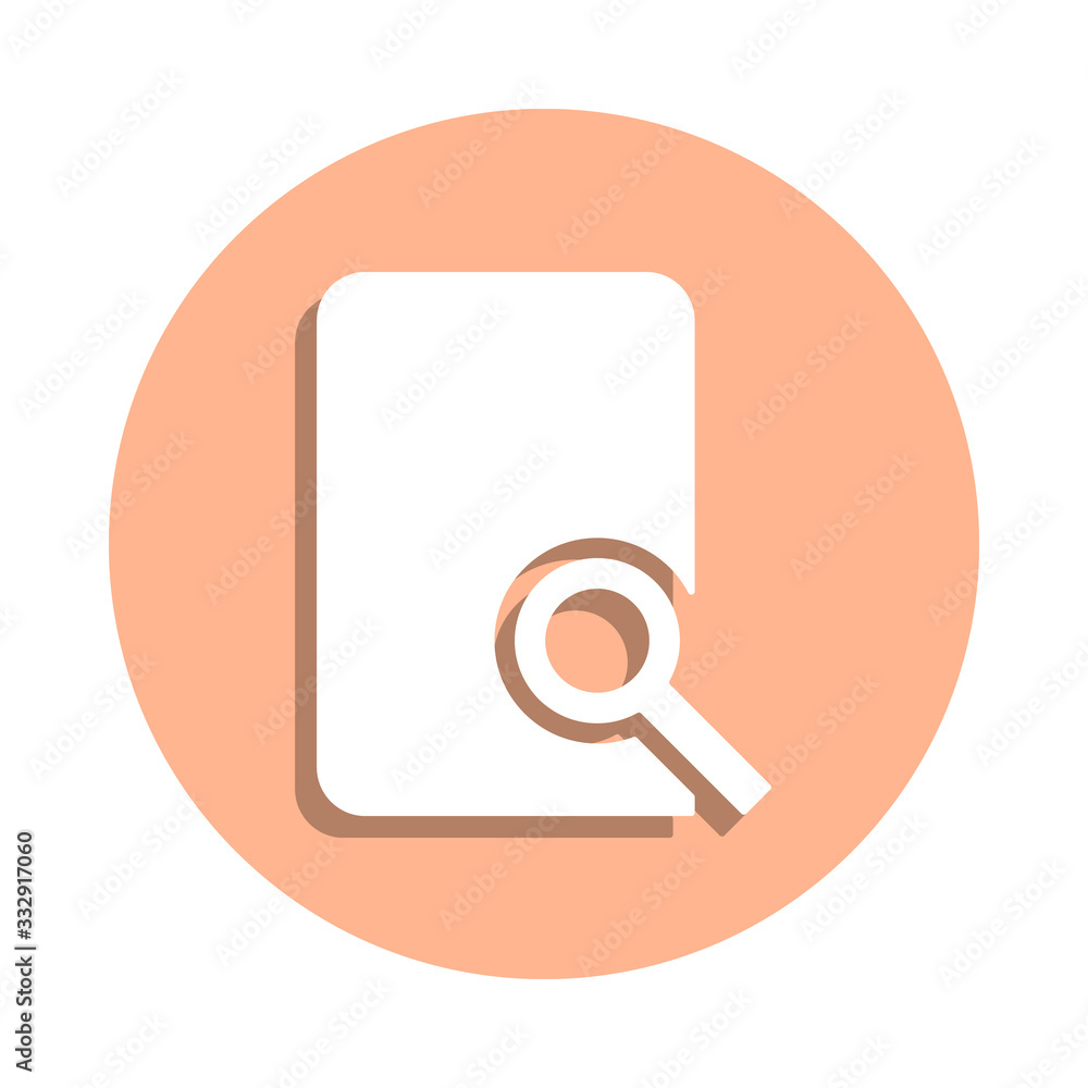 Poster document search tool badge icon. simple glyph, flat vector of web icons for ui and ux, website or mo
