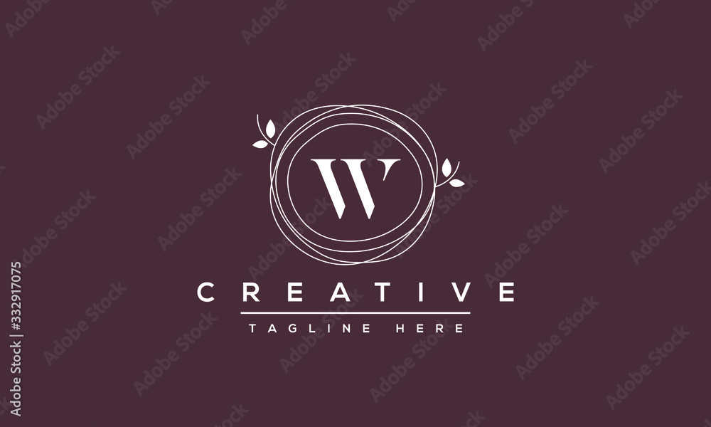 Poster w letter logo design modern monogram icon. w ww initials based template and letters in vector.
