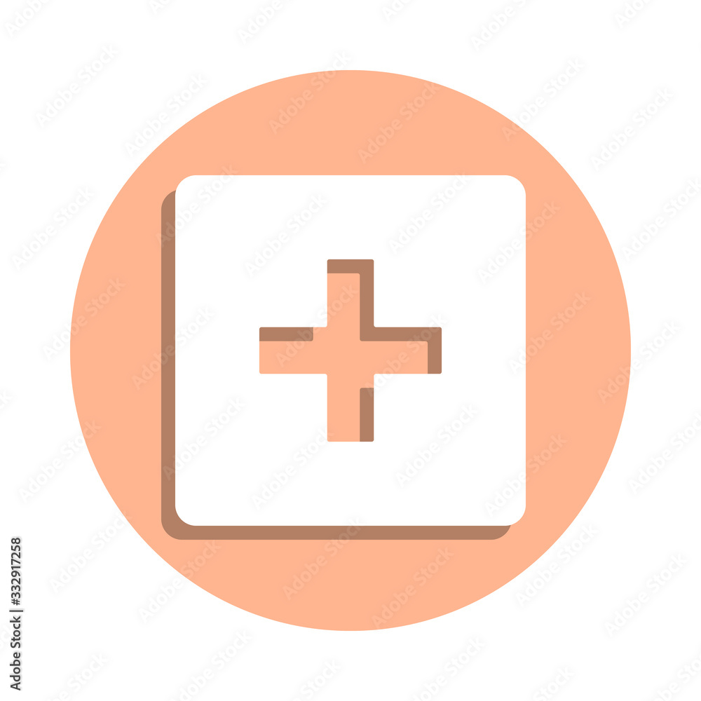 Poster hospital badge icon. simple glyph, flat vector of web icons for ui and ux, website or mobile applica