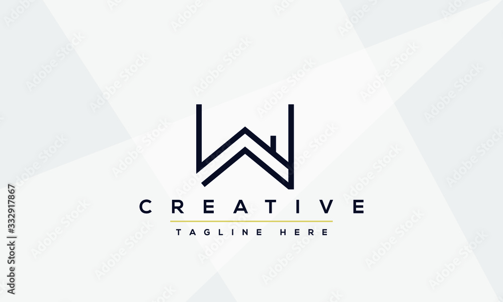 Poster w letter logo design modern monogram icon. w ww initials based template and letters in vector.