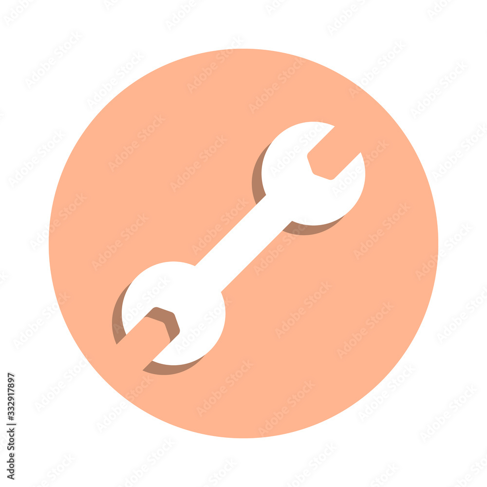 Poster spanner tool badge icon. simple glyph, flat vector of web icons for ui and ux, website or mobile app