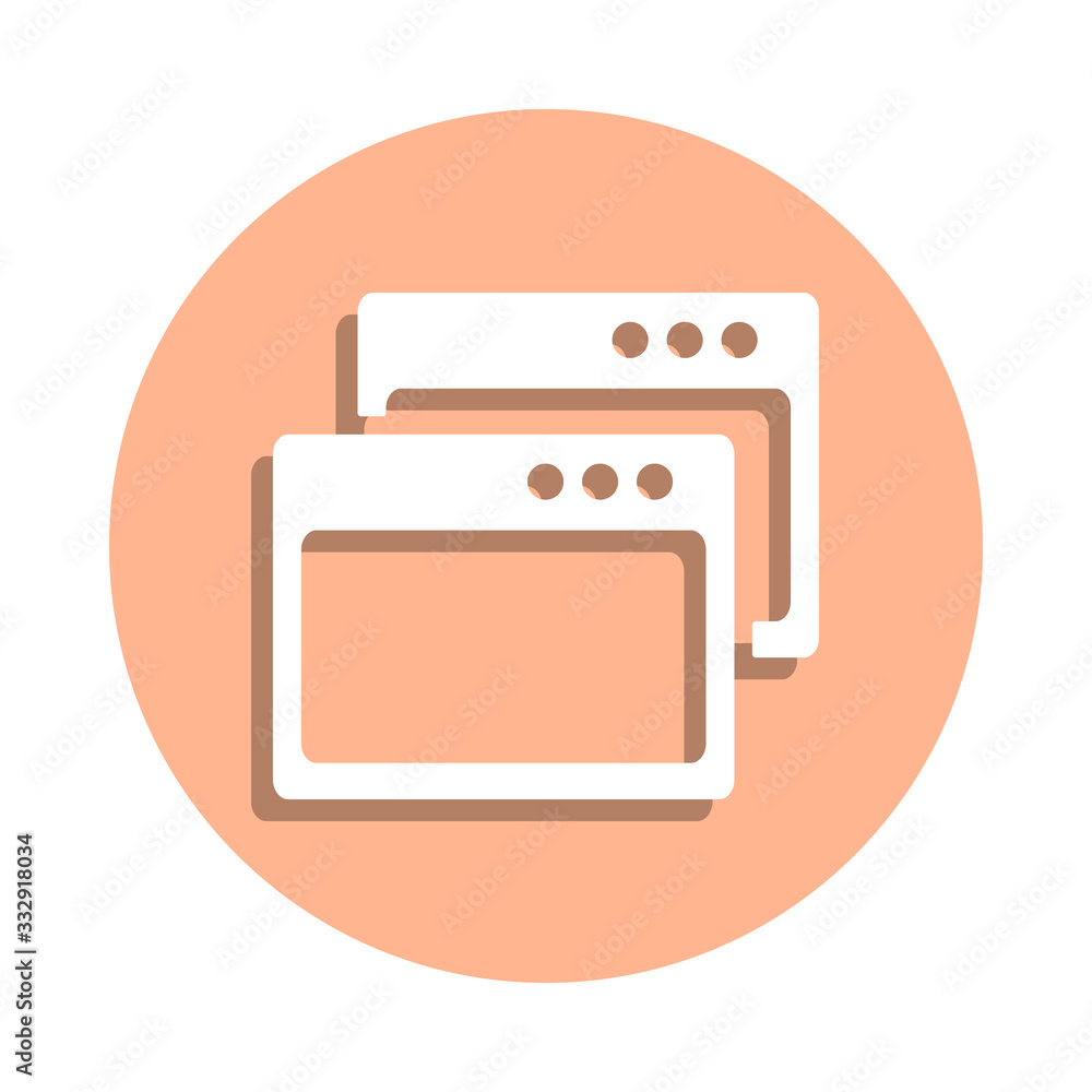 Poster two windows badge icon. simple glyph, flat vector of web icons for ui and ux, website or mobile appl